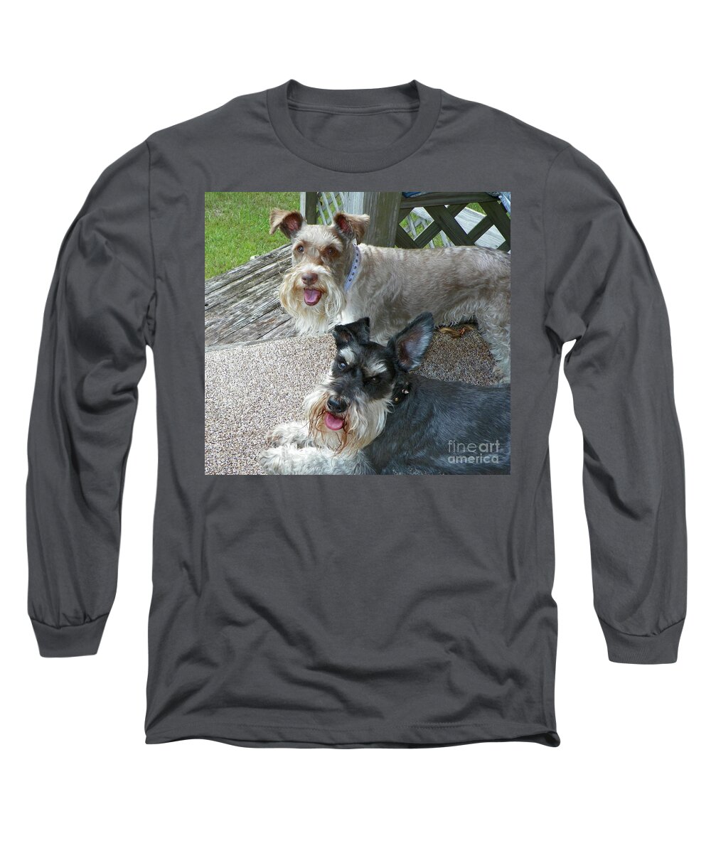 Pet Long Sleeve T-Shirt featuring the photograph Please Help Us Catch That Squirrel by Carol Bradley