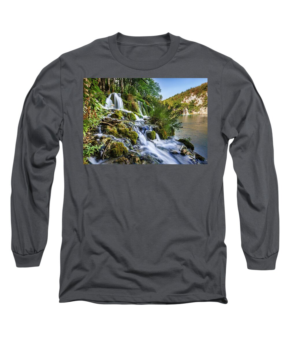 Croatia Long Sleeve T-Shirt featuring the photograph Plitvice Lakes National Park by Alexey Stiop