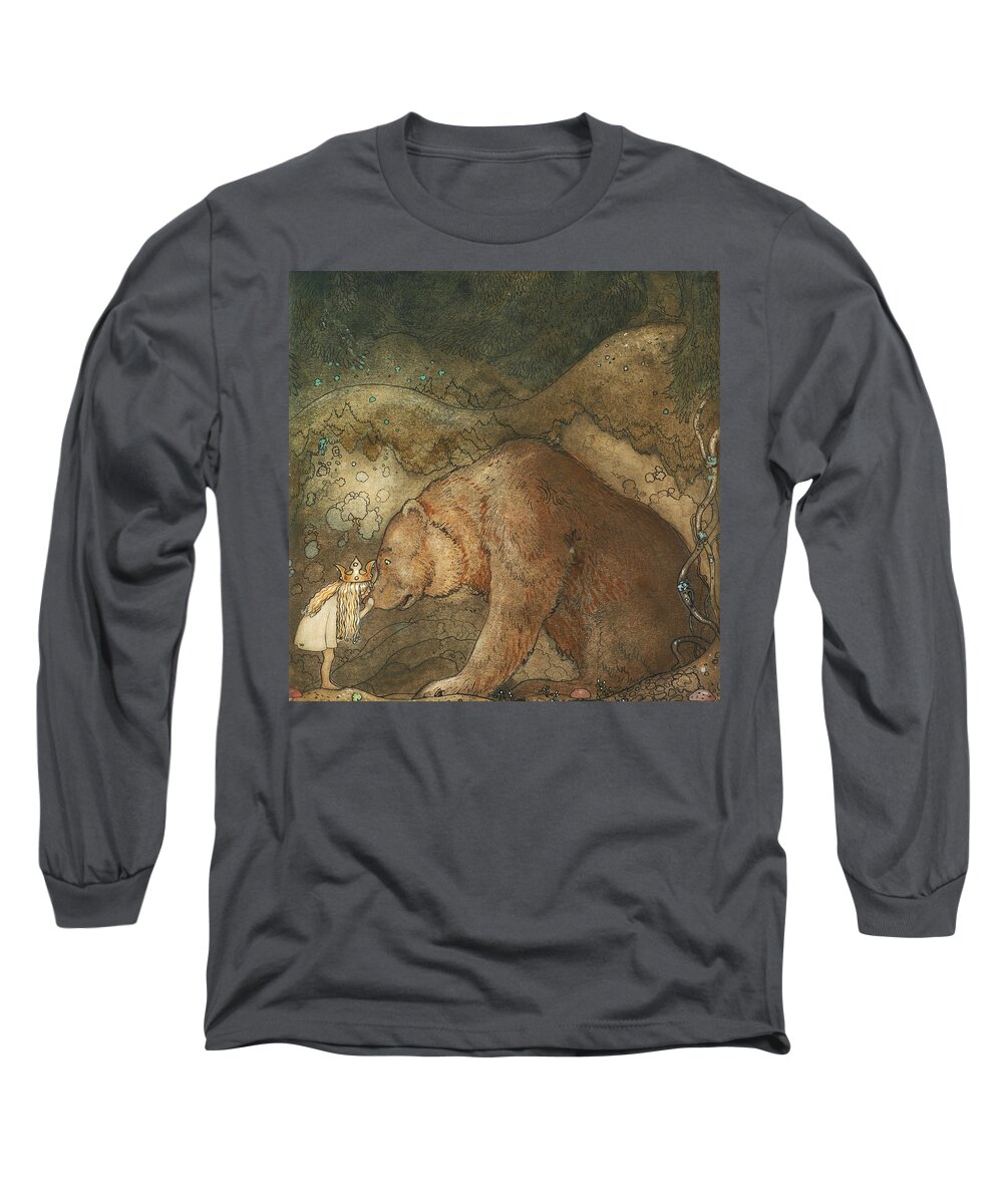 Swedish Art Long Sleeve T-Shirt featuring the painting Poor Little Basse by John Bauer