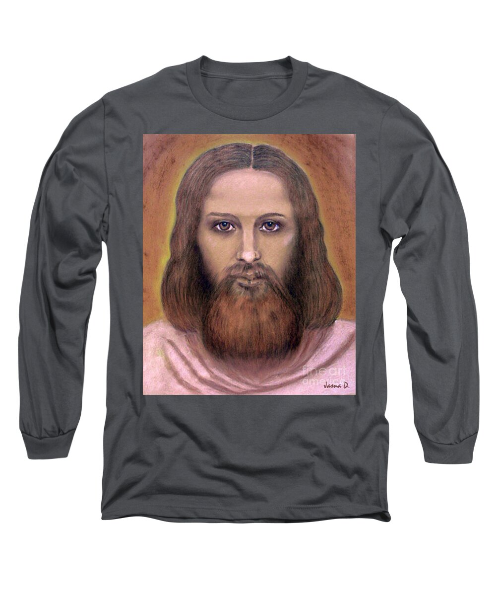 Portrait Long Sleeve T-Shirt featuring the painting Portrait by Jasna Dragun