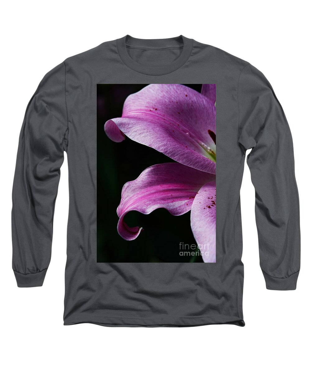 Lily Long Sleeve T-Shirt featuring the photograph Profile in Pink by Cindy Manero