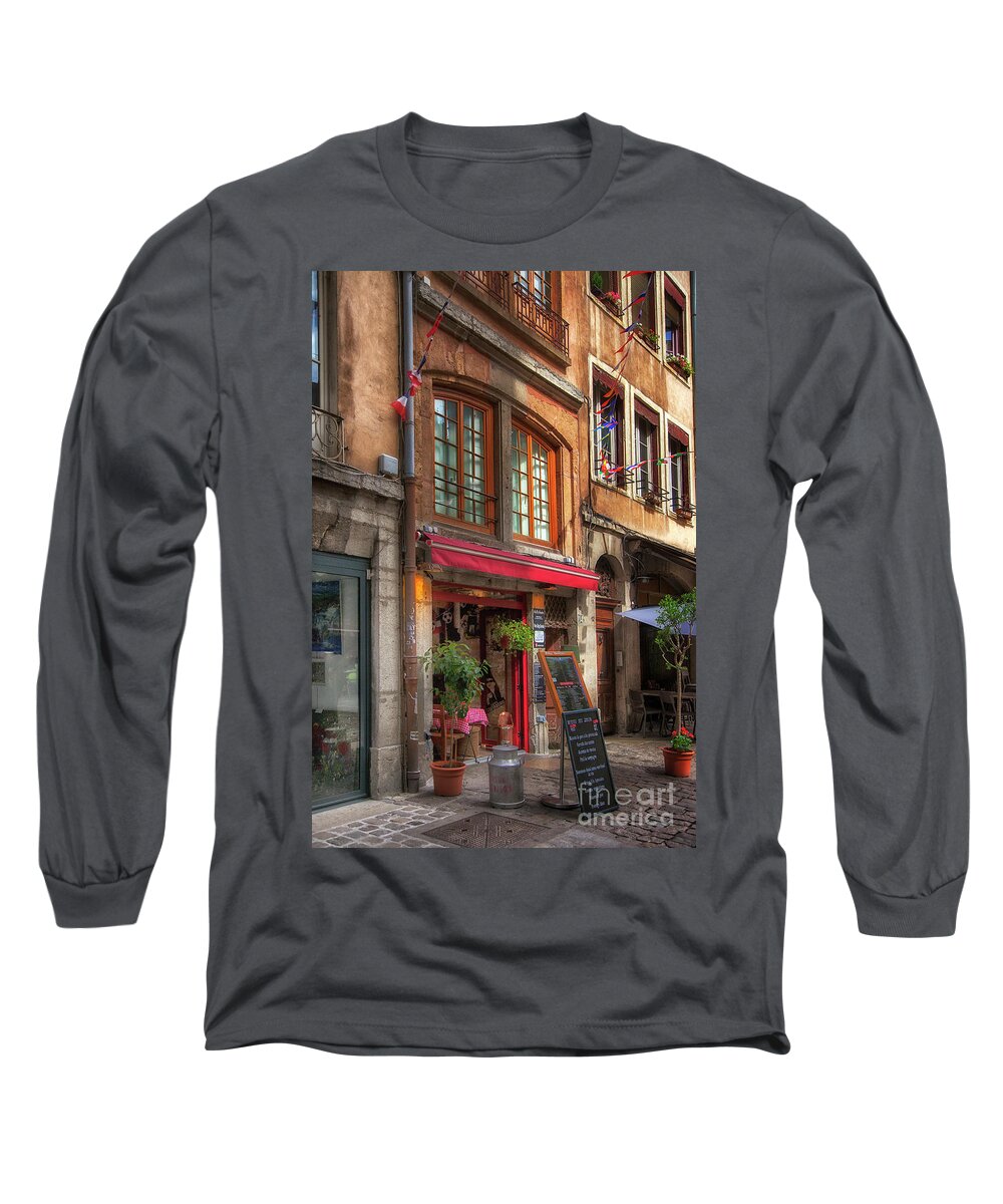 France Long Sleeve T-Shirt featuring the photograph French Cafe by Timothy Johnson
