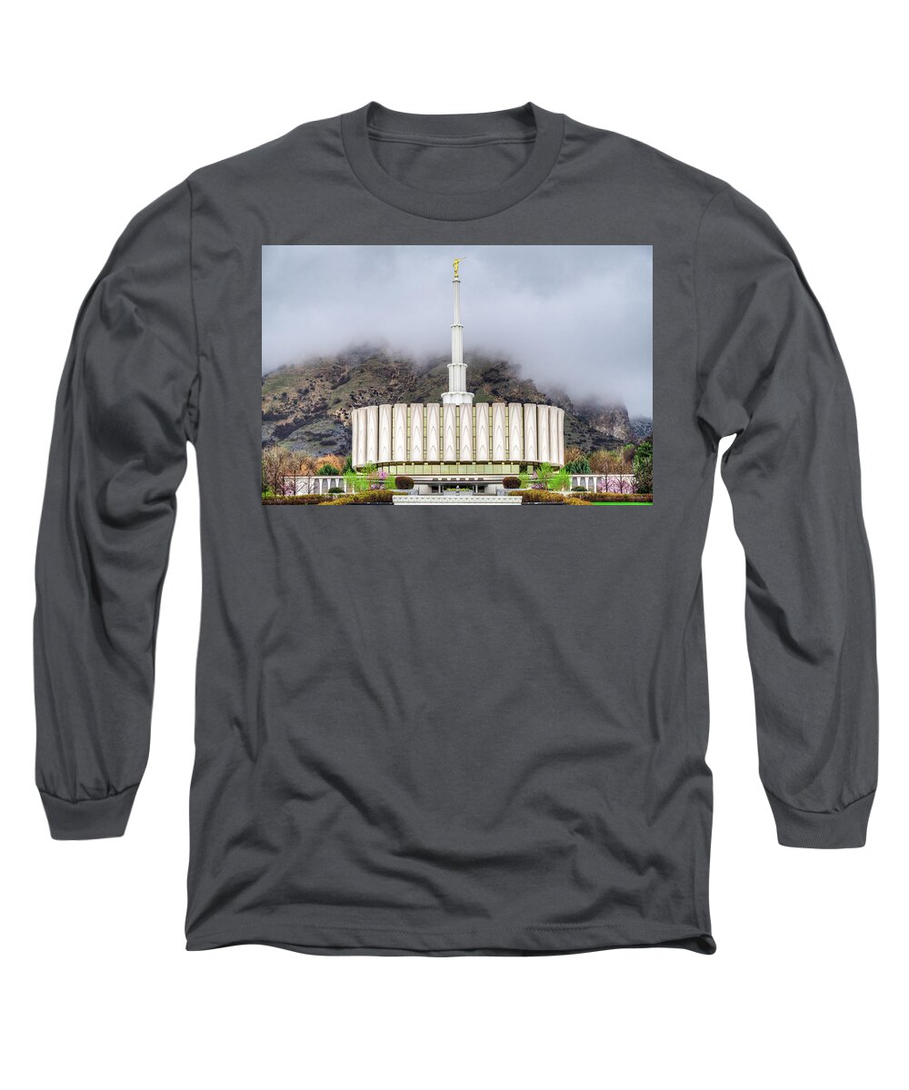 Lds Long Sleeve T-Shirt featuring the photograph Provo Utah Temple by Brett Engle