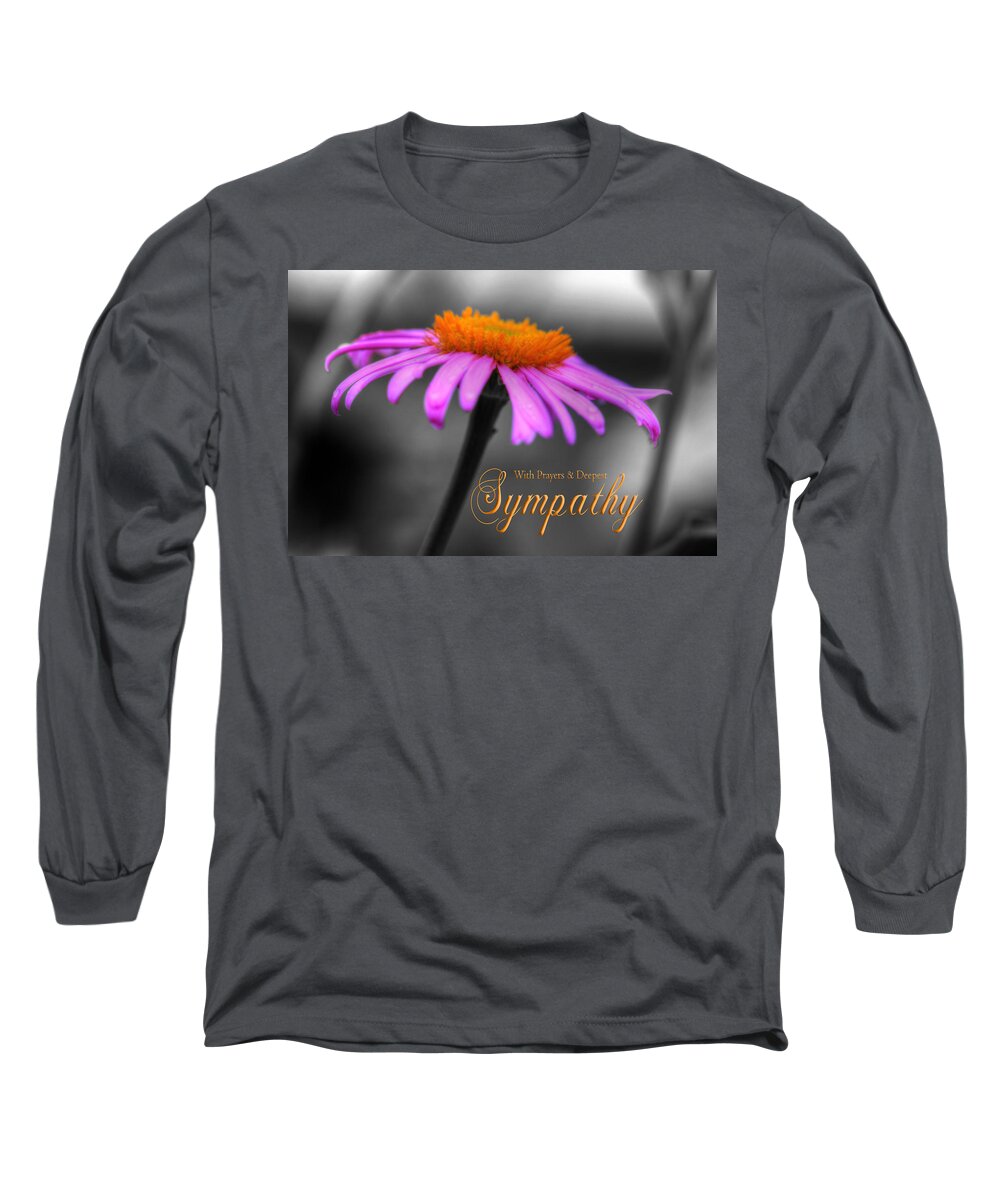 Coneflower Long Sleeve T-Shirt featuring the photograph Purple and Orange Coneflower with Sympathy by Shelley Neff