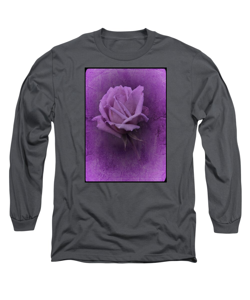 Purple Rose Long Sleeve T-Shirt featuring the photograph Purple Rose of November No. 2 by Richard Cummings