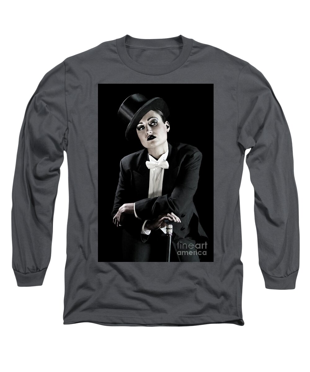 Classic Hollywood Long Sleeve T-Shirt featuring the photograph Putting on the Ritz by Sad Hill - Bizarre Los Angeles Archive