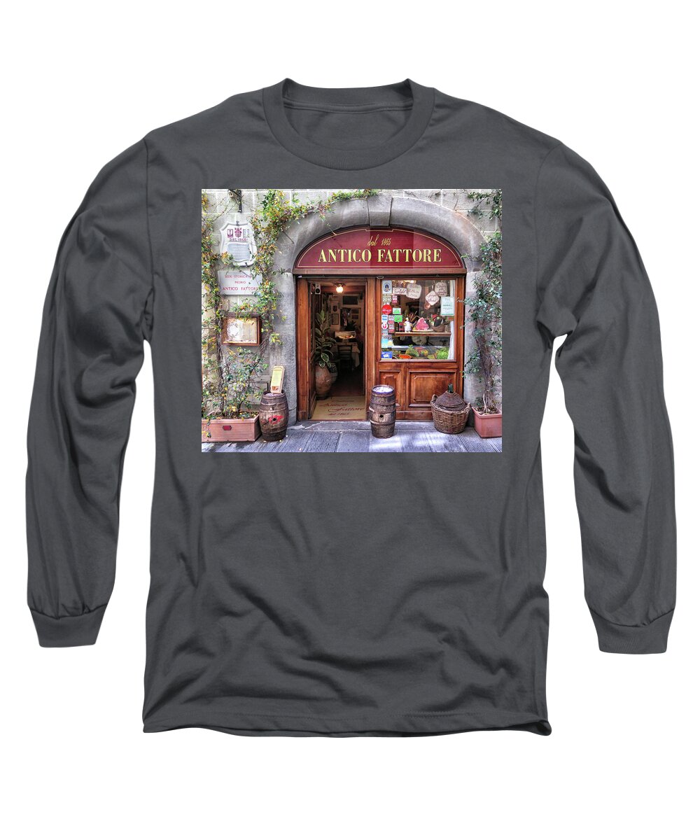 Restaurant Long Sleeve T-Shirt featuring the photograph Quaint Restaurant in Florence by Dave Mills