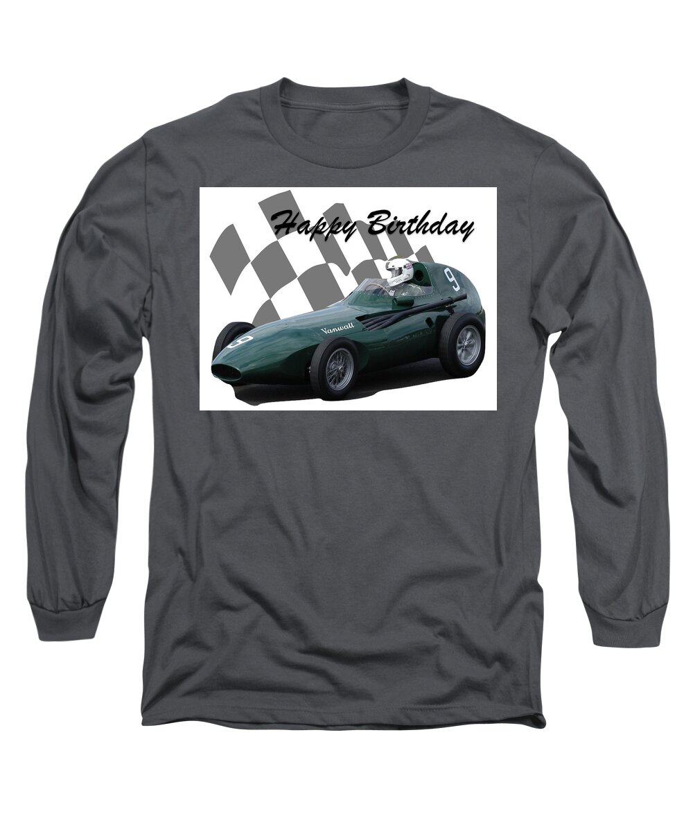 Racing Car Long Sleeve T-Shirt featuring the photograph Racing Car Birthday Card 5 by John Colley