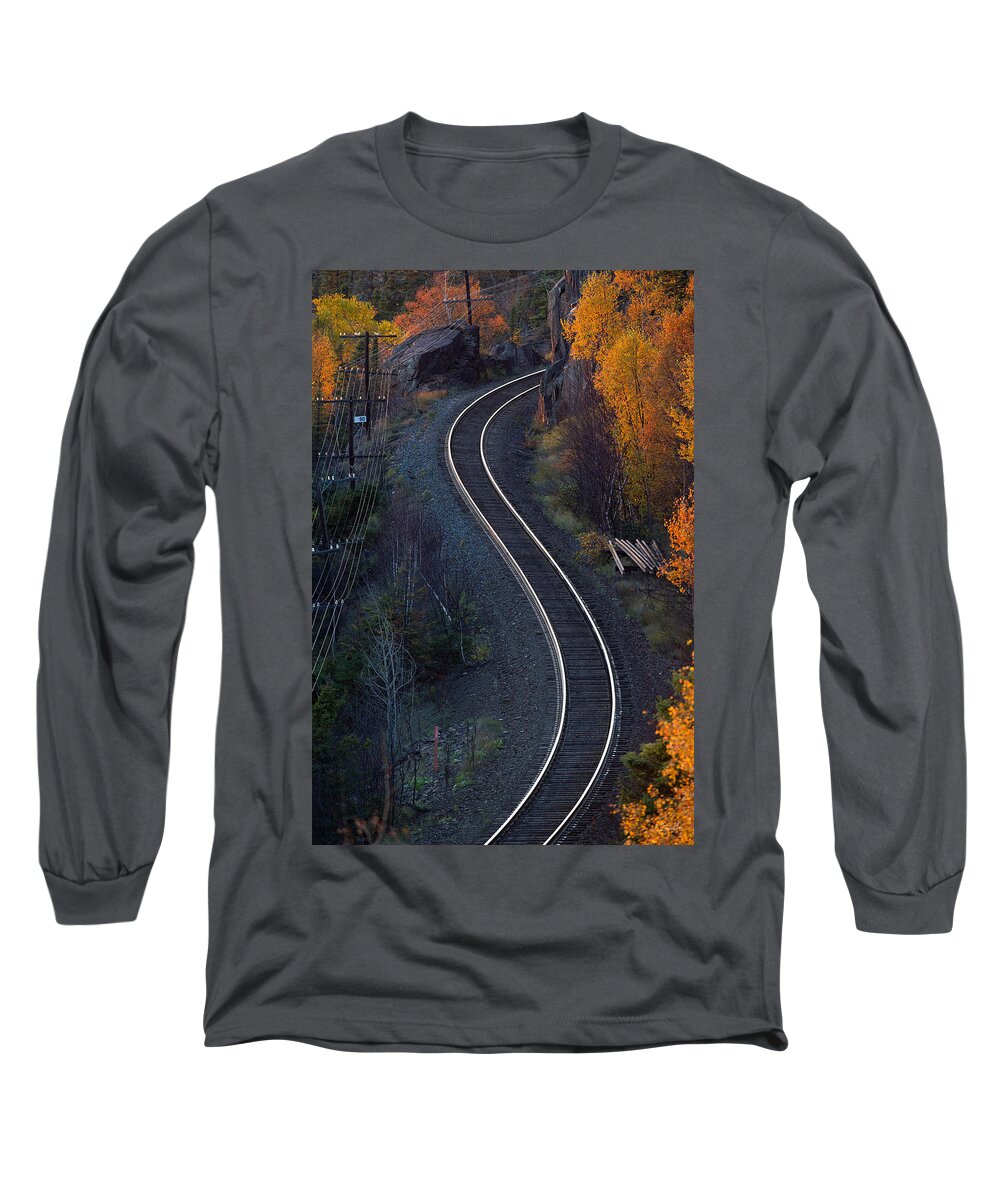 Rails Long Sleeve T-Shirt featuring the photograph Rails by Doug Gibbons