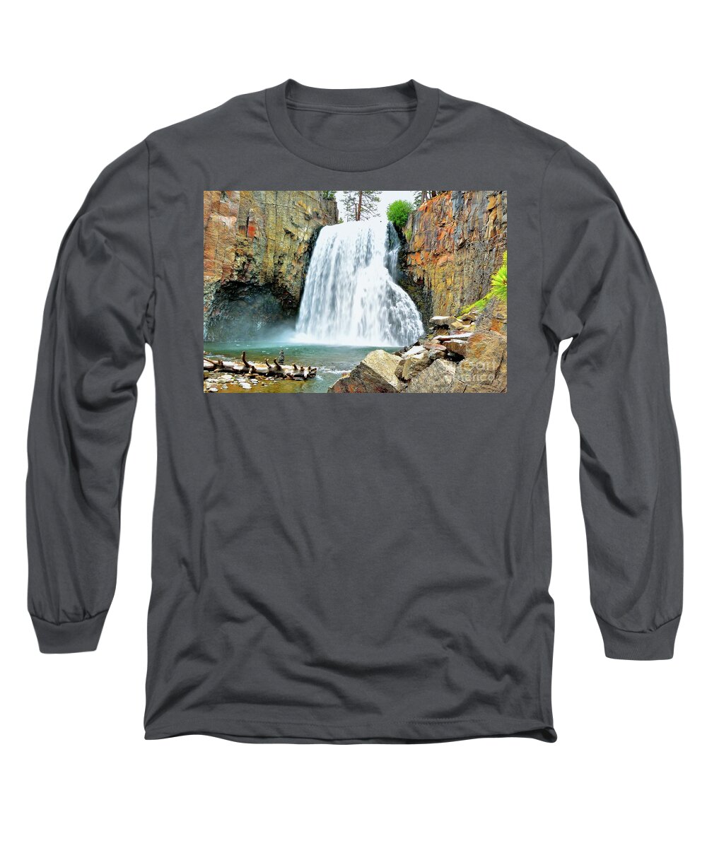 California Long Sleeve T-Shirt featuring the photograph Rainbow Falls 6 by Joe Lach