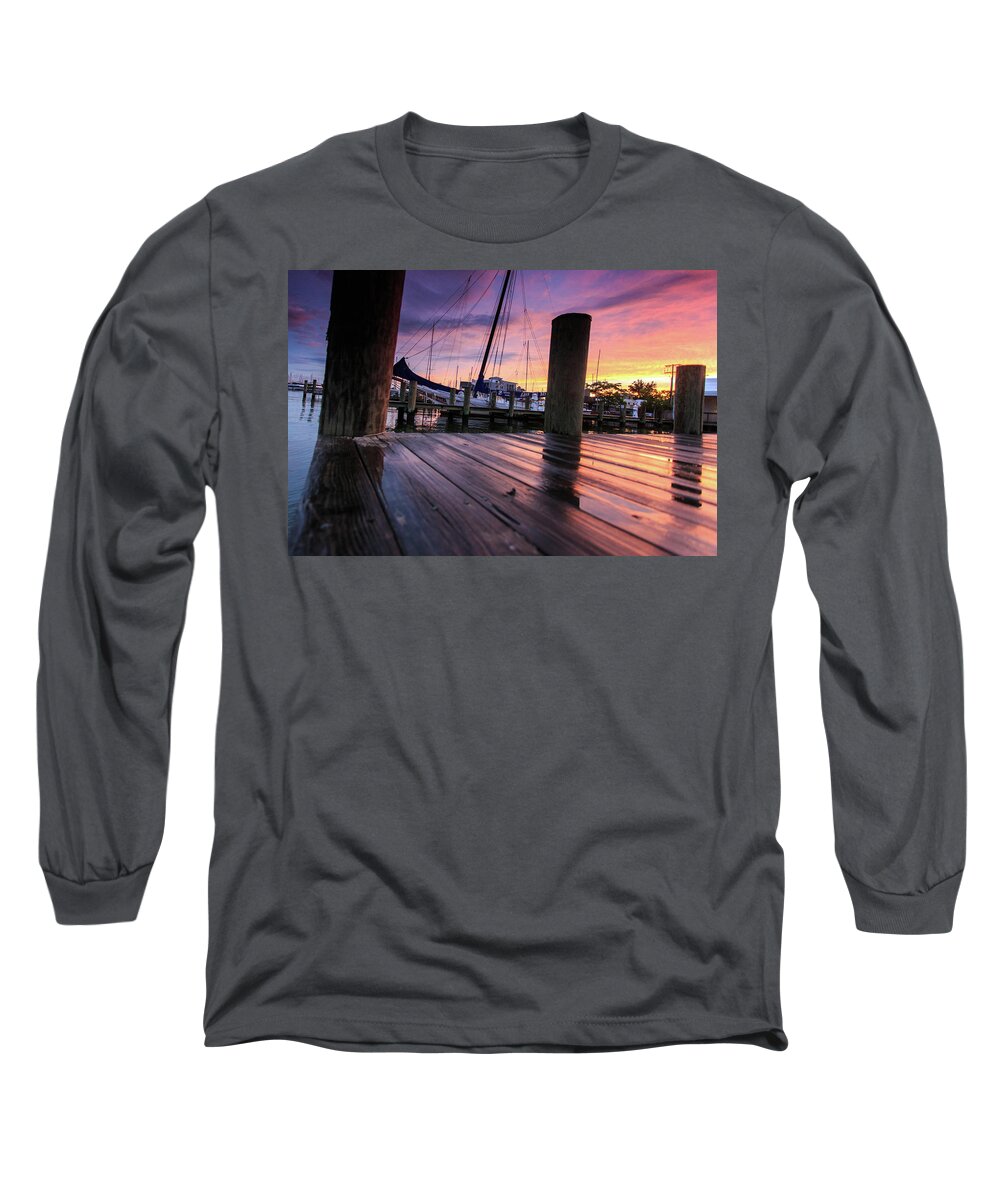 Chesapeake Bay Long Sleeve T-Shirt featuring the photograph Rainbow Reflections by Jennifer Casey