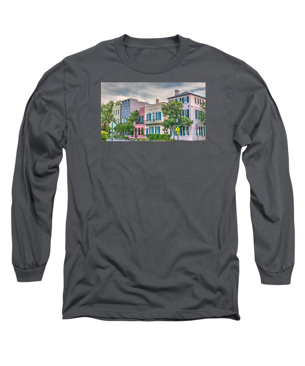 Rainbow Row Long Sleeve T-Shirt featuring the photograph Rainbow Row II by Dale Powell