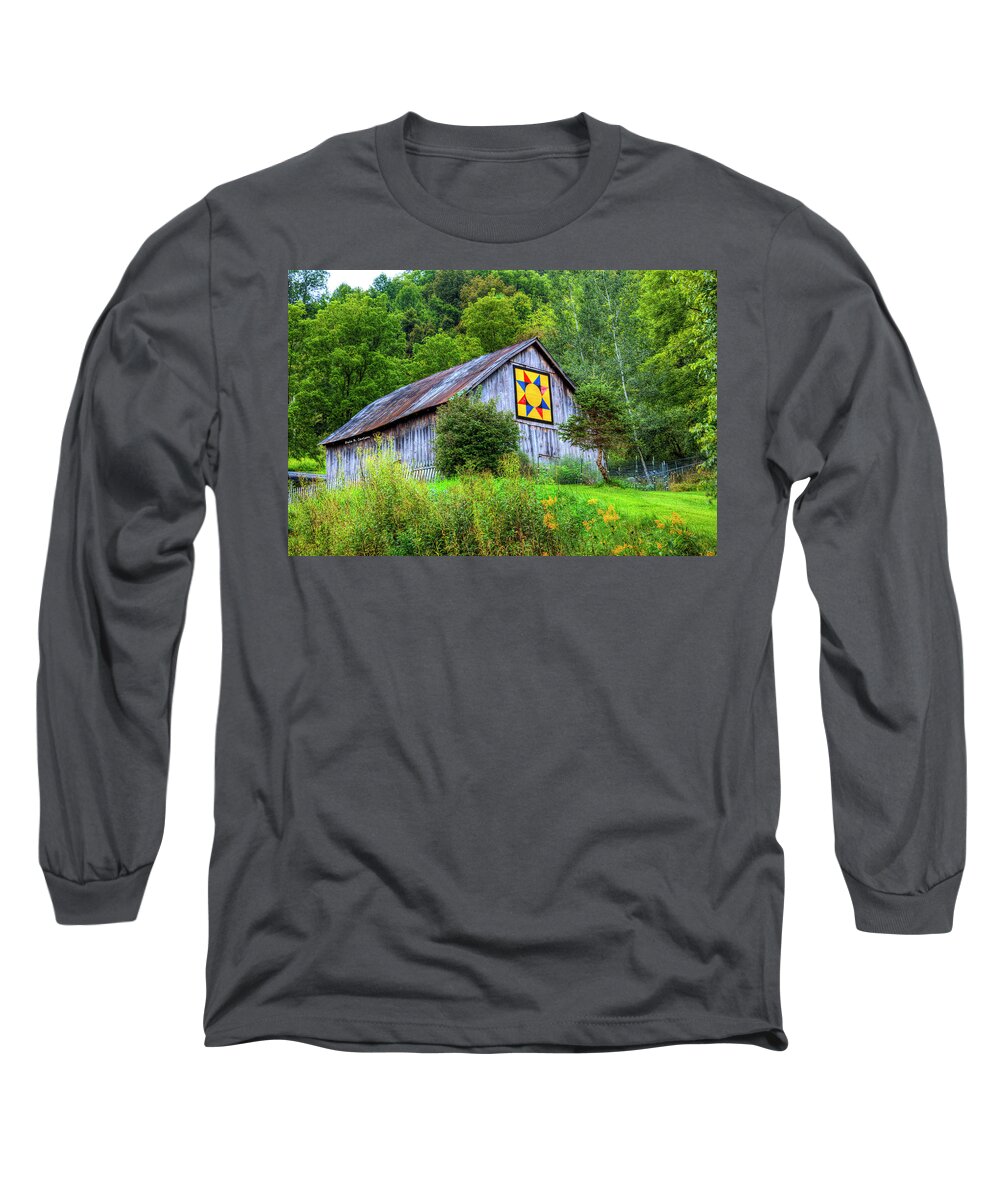 Barn Quilts Long Sleeve T-Shirt featuring the photograph Ray's Star by Dale R Carlson