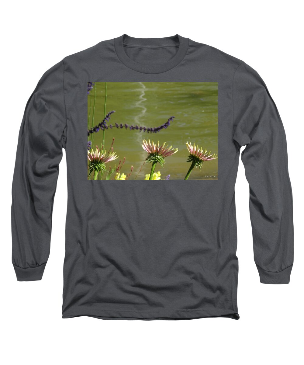 Flowers Long Sleeve T-Shirt featuring the mixed media Reach For Yor Dreams by Richard Laeton