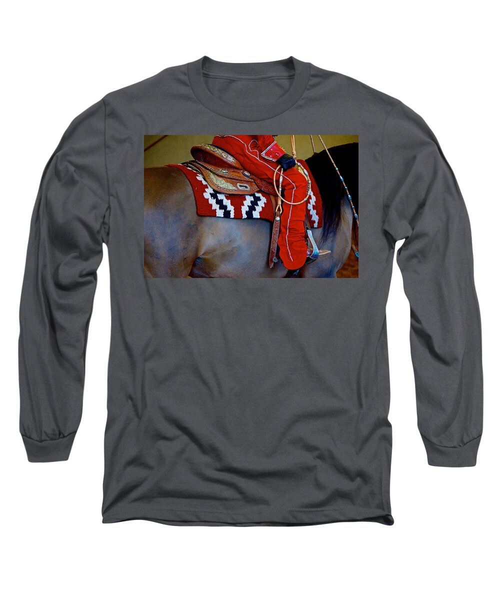 Rider Long Sleeve T-Shirt featuring the photograph Ready for Competition by Barbara Zahno
