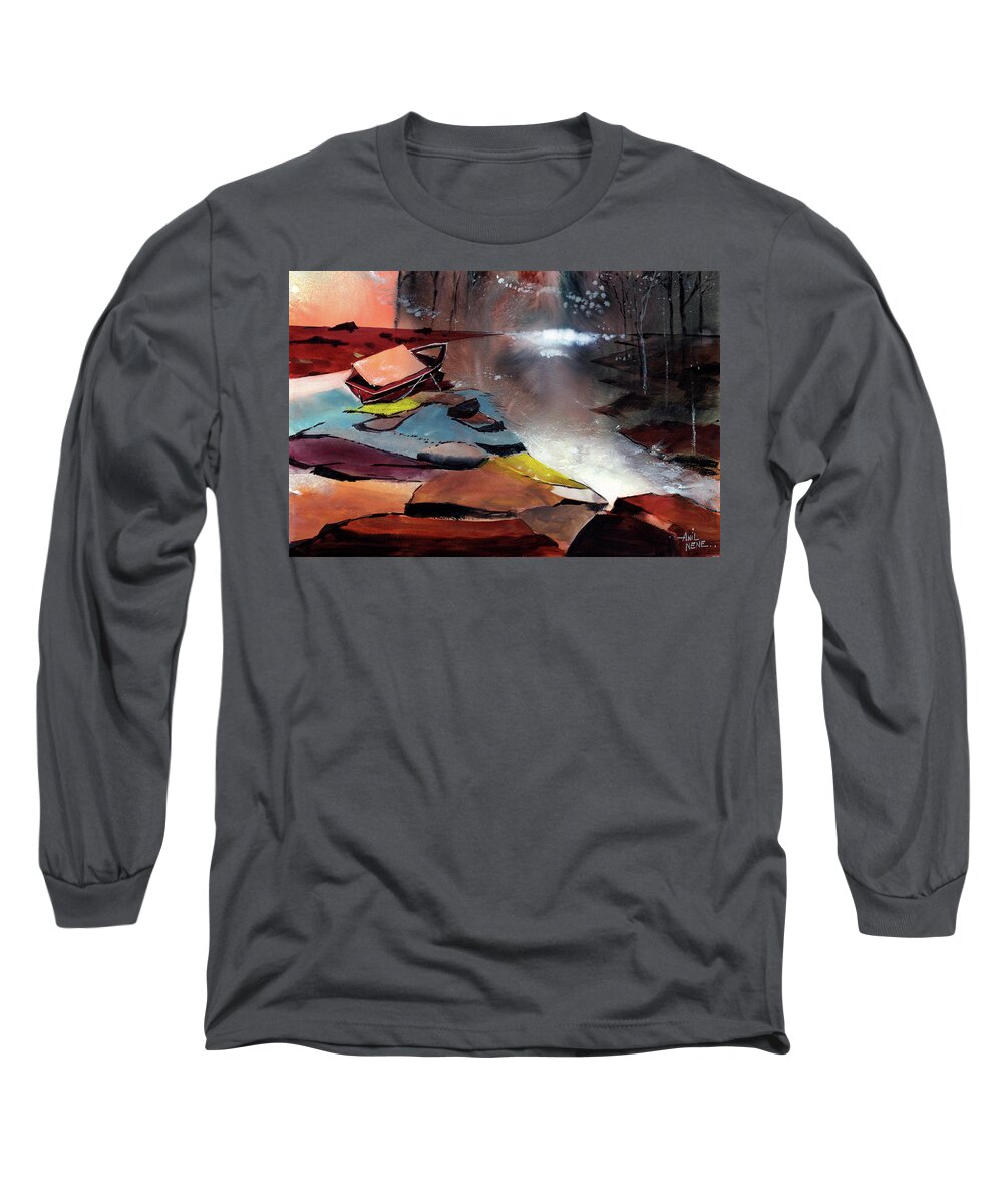 Nature Long Sleeve T-Shirt featuring the painting Ready to leave by Anil Nene