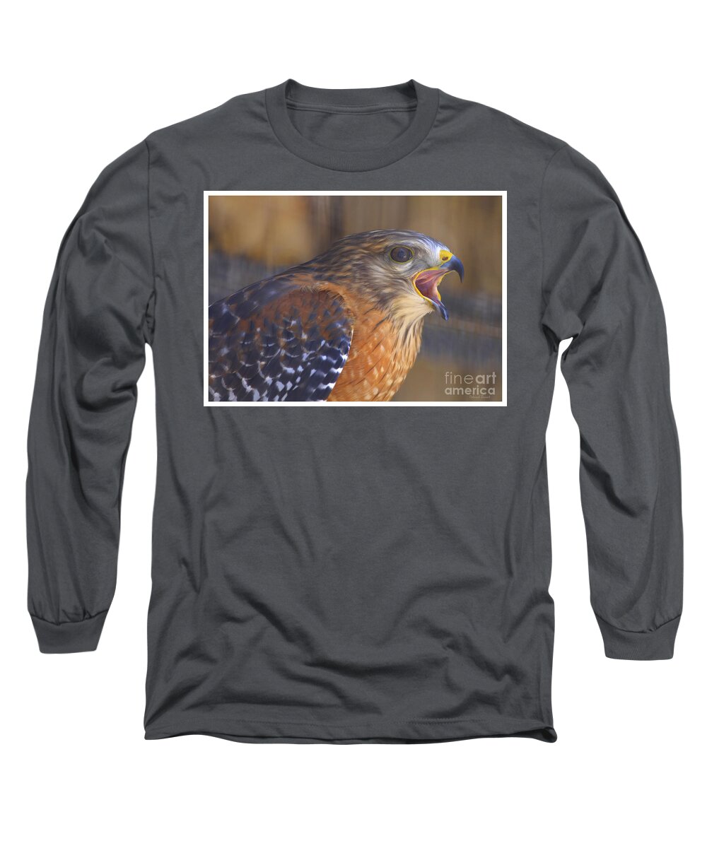 Bird Long Sleeve T-Shirt featuring the photograph Red Shoulder Hawk by Deborah Benoit