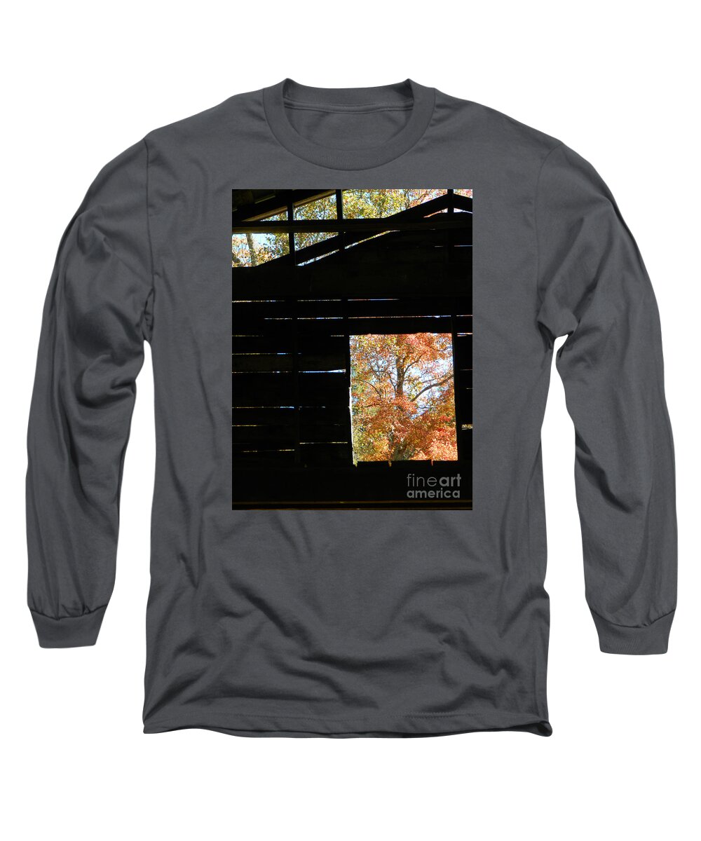 Barn Long Sleeve T-Shirt featuring the photograph Red Tree by Deborah Ferree