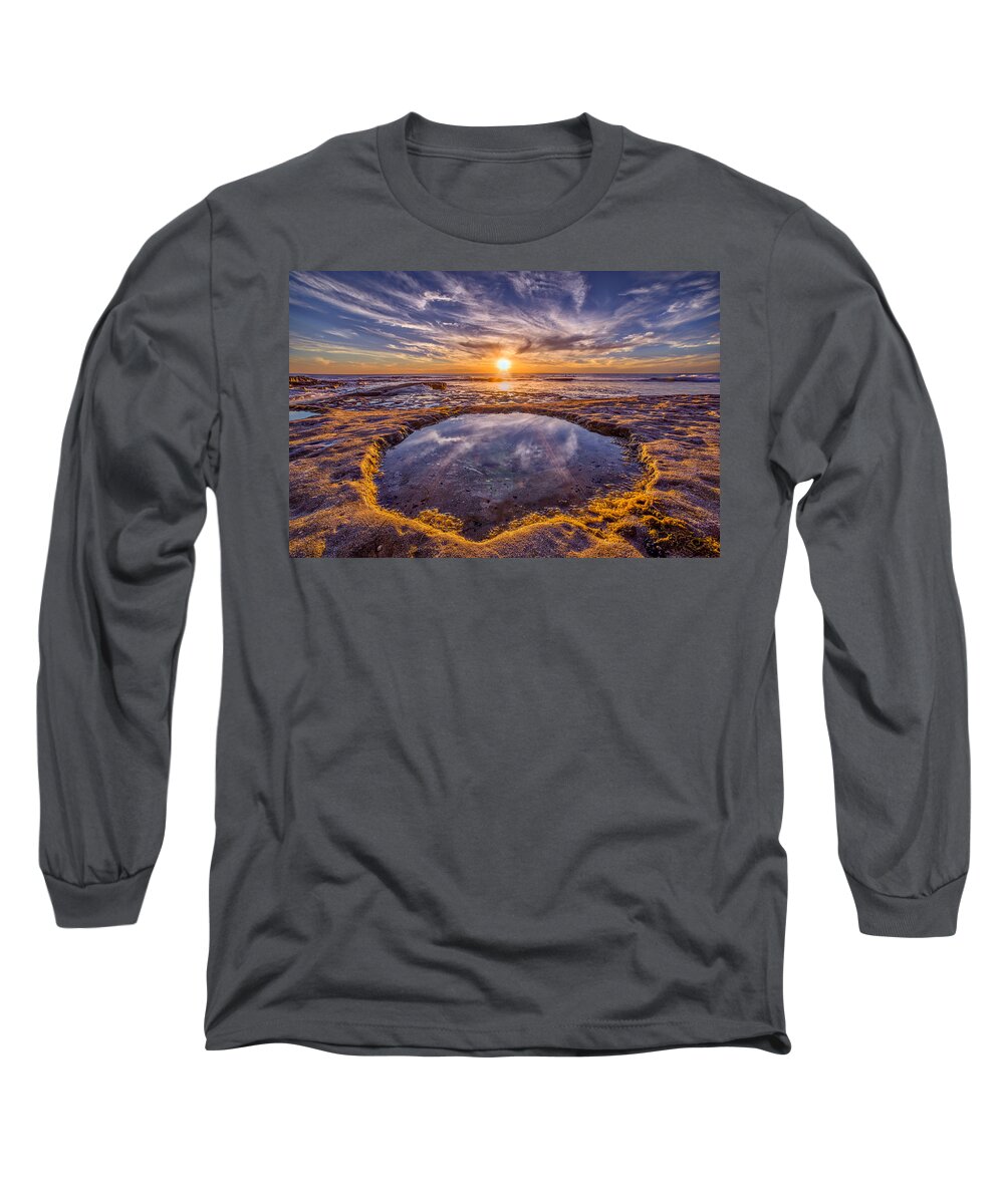 Beach Long Sleeve T-Shirt featuring the photograph Reflecting Pool by Peter Tellone