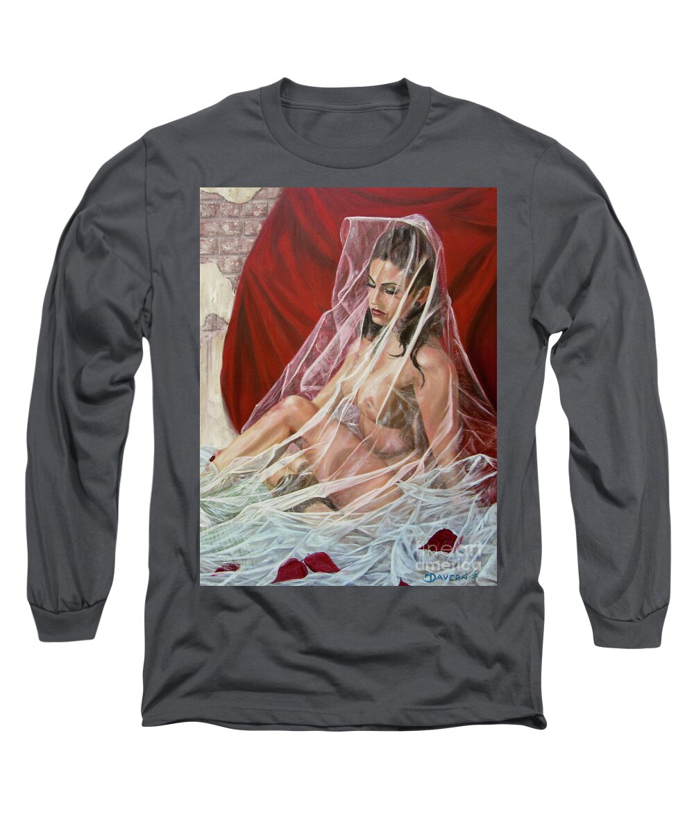 Glory Long Sleeve T-Shirt featuring the painting Renee by Mark Davern