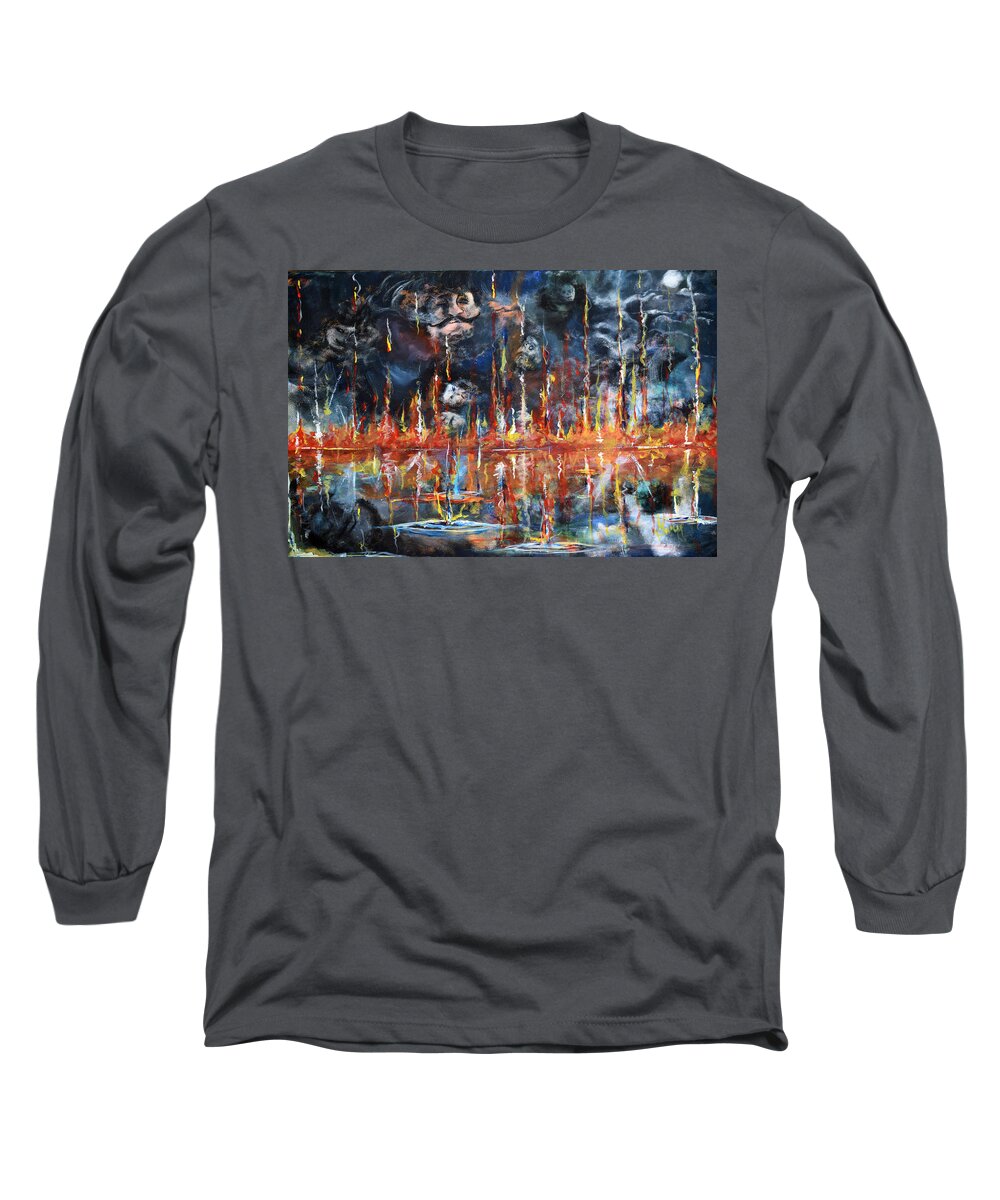 Bible Long Sleeve T-Shirt featuring the painting Revelations 20_ 14-15 by Gary Smith