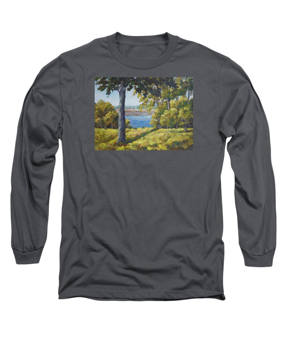 Landscape Long Sleeve T-Shirt featuring the painting Rock Cut State Park by Ingrid Dohm