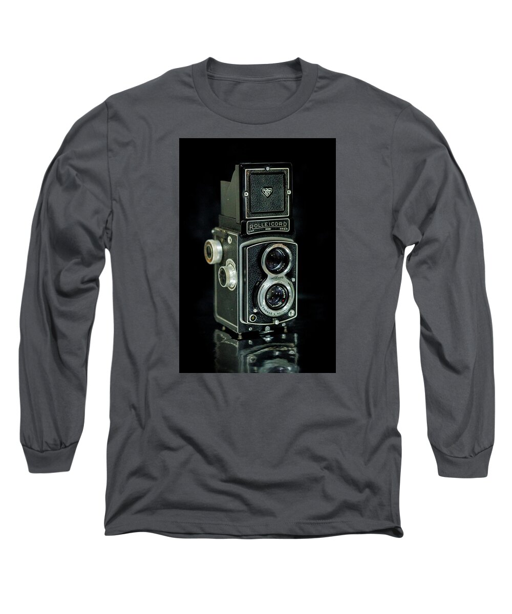 Rolleicord Long Sleeve T-Shirt featuring the photograph Rollei Twin Lense by Keith Hawley