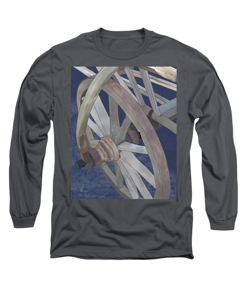 Victor Shelley Long Sleeve T-Shirt featuring the digital art Romanian Wheel by Victor Shelley