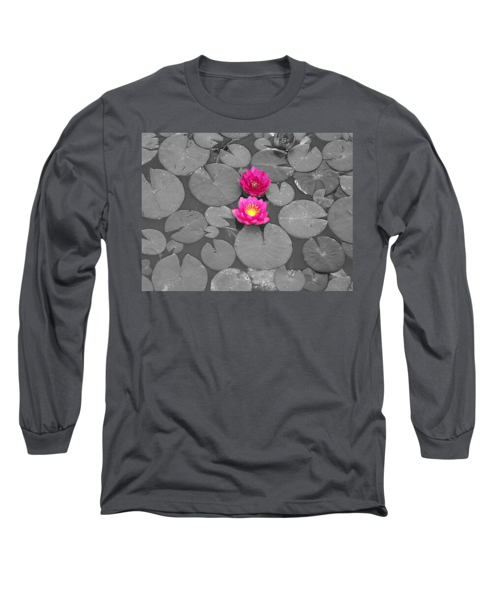 Fuchsia Water Lily Long Sleeve T-Shirt featuring the photograph Rose of the Water by Colleen Cornelius