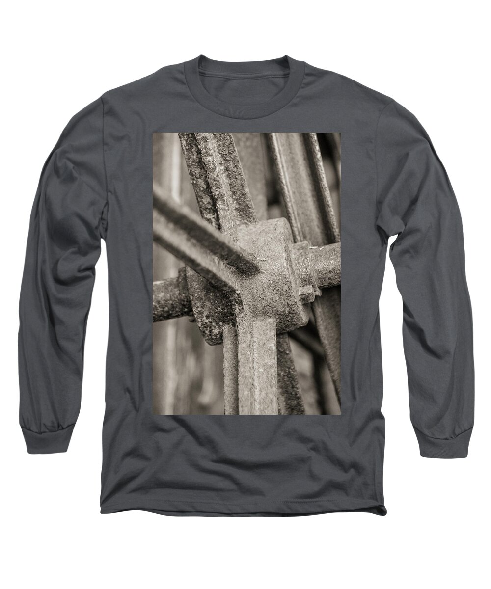 Wheel Long Sleeve T-Shirt featuring the photograph Rusted wheel by Jason Hughes
