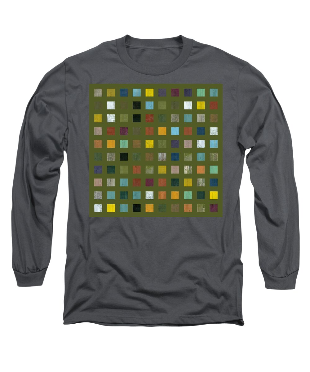 Abstract Long Sleeve T-Shirt featuring the digital art Rustic Wooden Abstract lX by Michelle Calkins