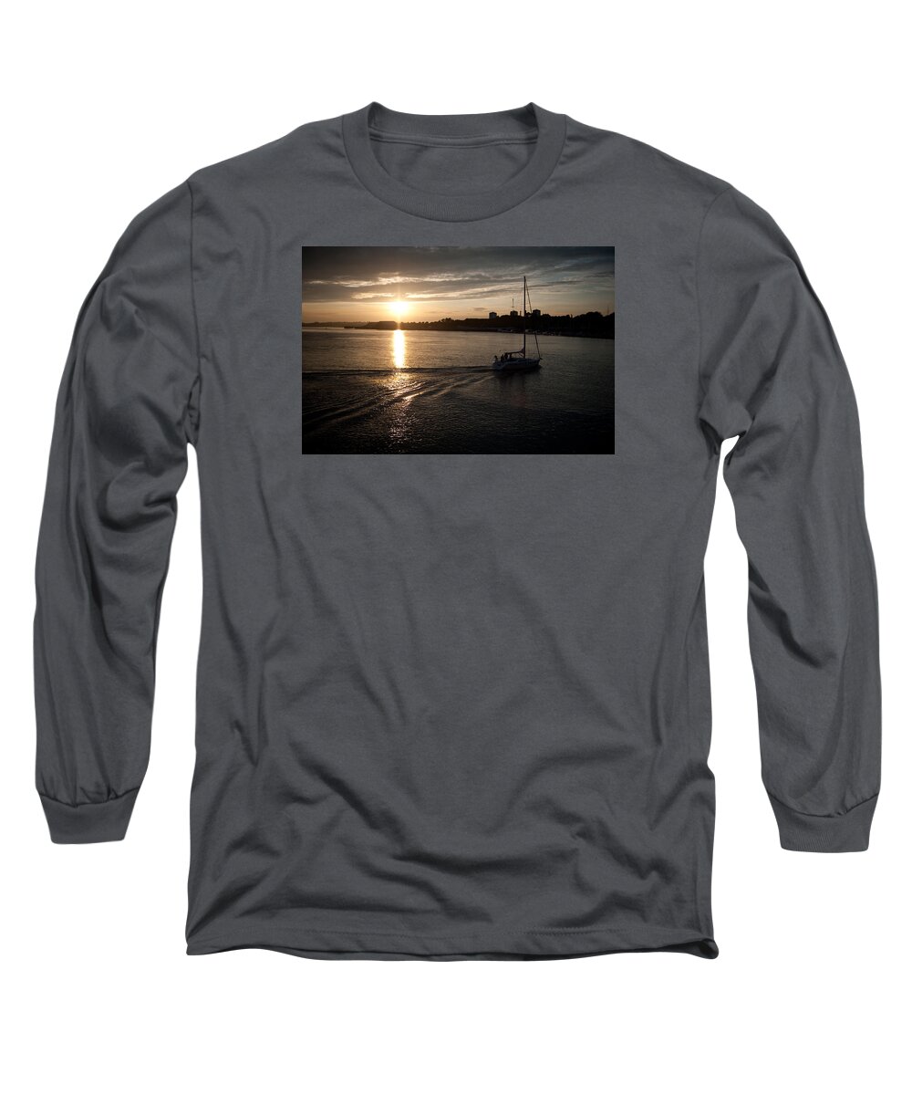 Royal William Yard Long Sleeve T-Shirt featuring the photograph Sailing at Sunset by Helen Jackson