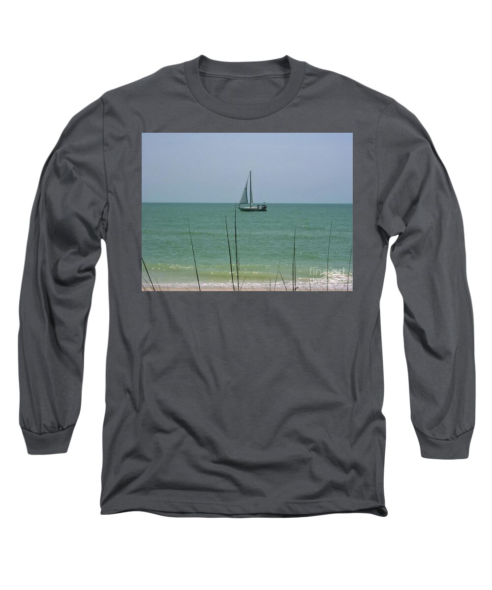 Boat Long Sleeve T-Shirt featuring the photograph Sailing in the Gulf by D Hackett