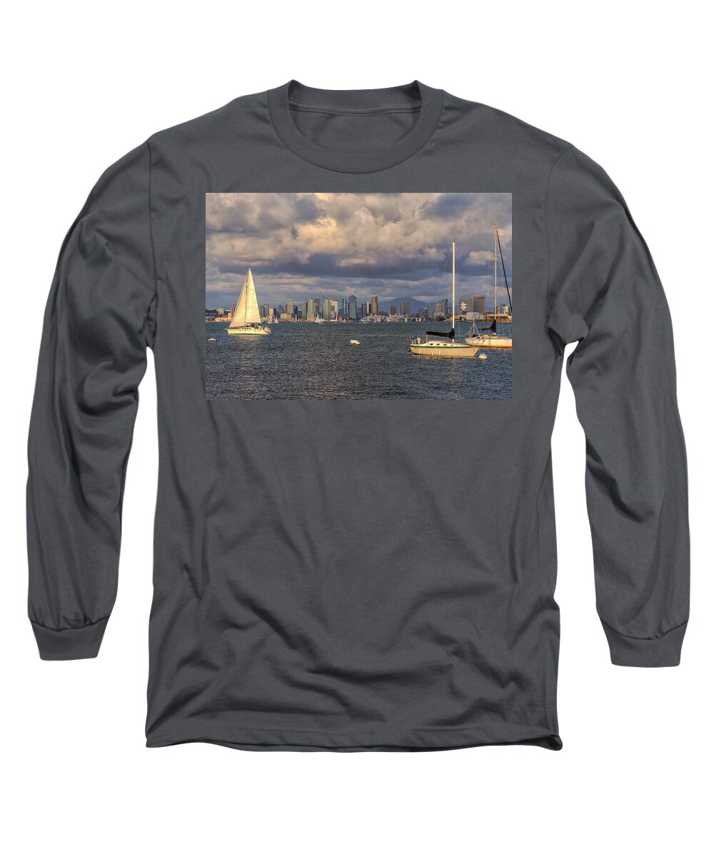 San Diego Long Sleeve T-Shirt featuring the photograph Sailing on San Diego Bay by Joseph S Giacalone