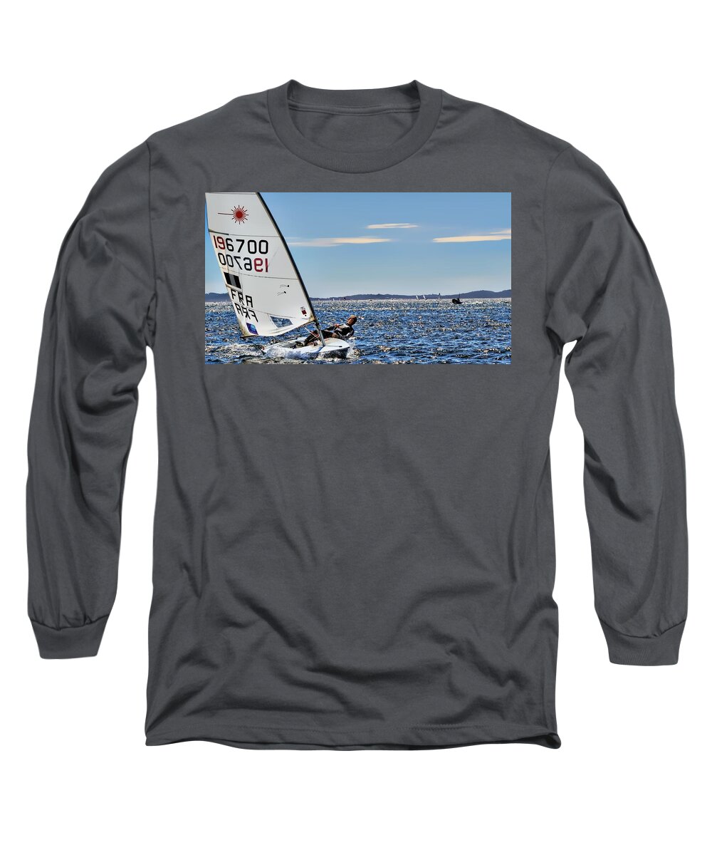 Sailing Ship Long Sleeve T-Shirt featuring the photograph Sailing Ship in Marseille by Jean Francois Gil
