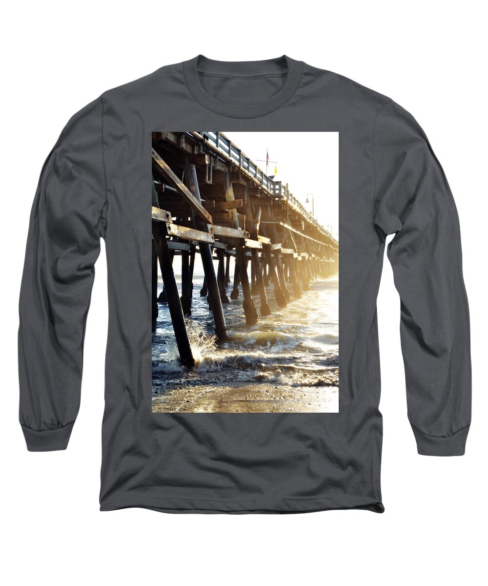 San Clemente Long Sleeve T-Shirt featuring the photograph San Clemente Pier Magic Hour by Kyle Hanson