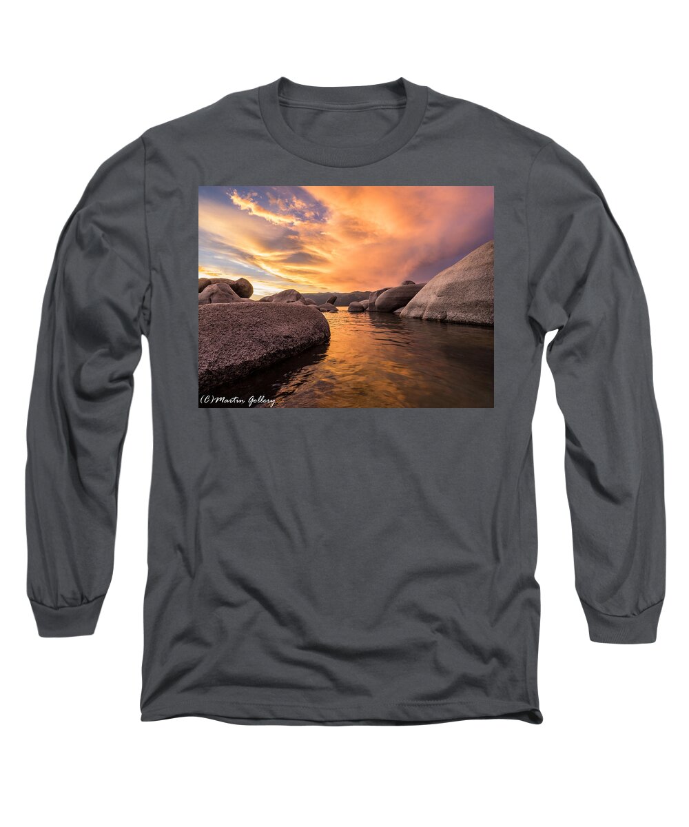 Lake Tahoe Sand Harbor Long Sleeve T-Shirt featuring the photograph Sand Harbor Rocks by Martin Gollery