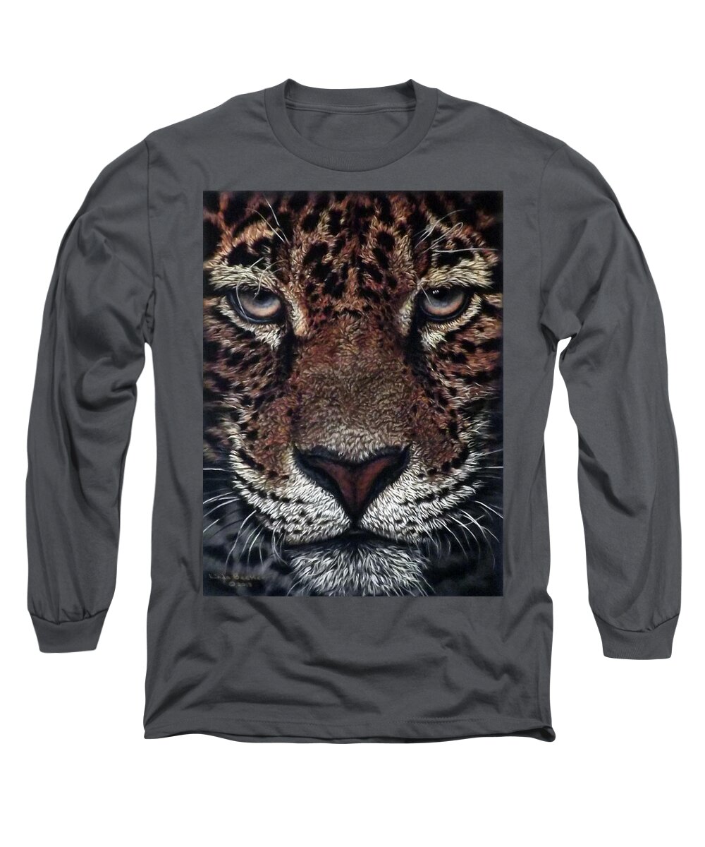 Jaguar Long Sleeve T-Shirt featuring the painting Sasha by Linda Becker