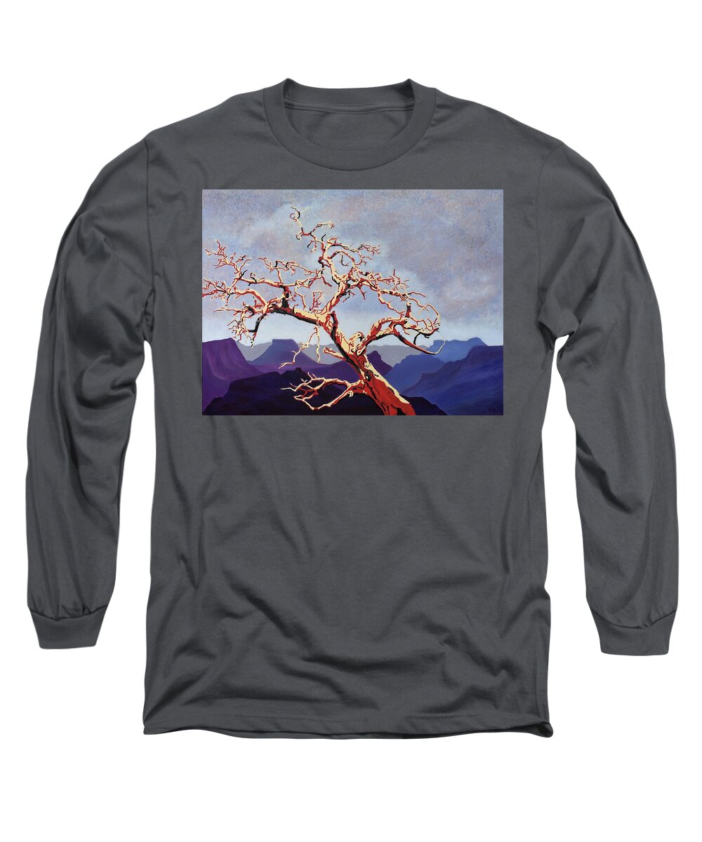 Live Oak Long Sleeve T-Shirt featuring the painting Scarlett's Live Oak by Vera Smith