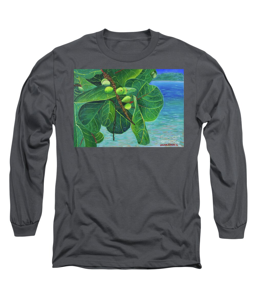 Sea Grapes Long Sleeve T-Shirt featuring the painting Sea Grapes by Laura Forde