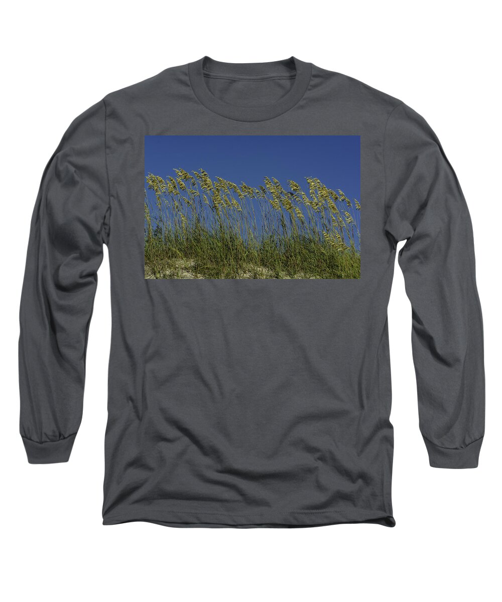 Original Long Sleeve T-Shirt featuring the photograph Sea oats on the dunes by WAZgriffin Digital