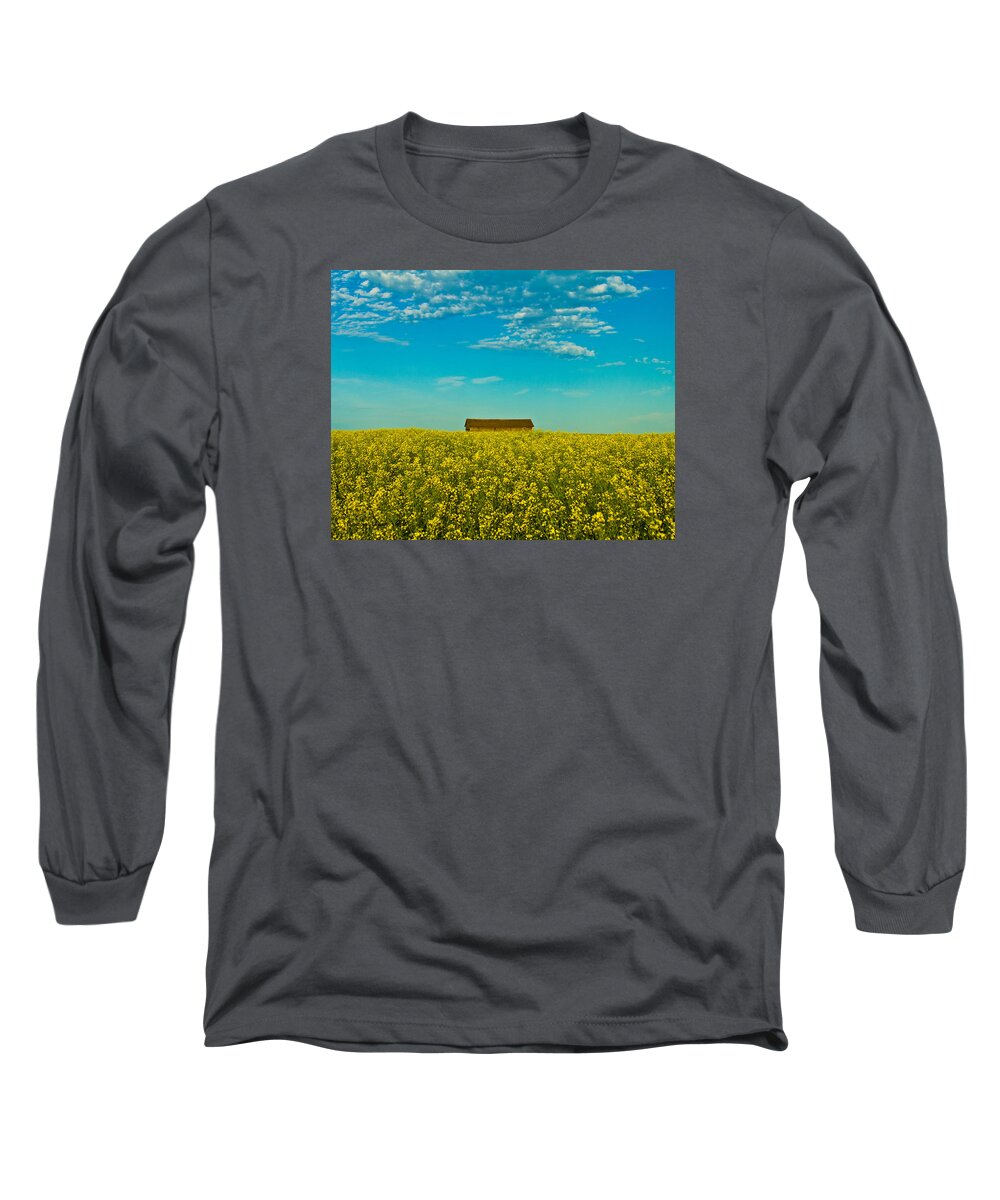 Farm Long Sleeve T-Shirt featuring the photograph Sea of Canola by Jana Rosenkranz