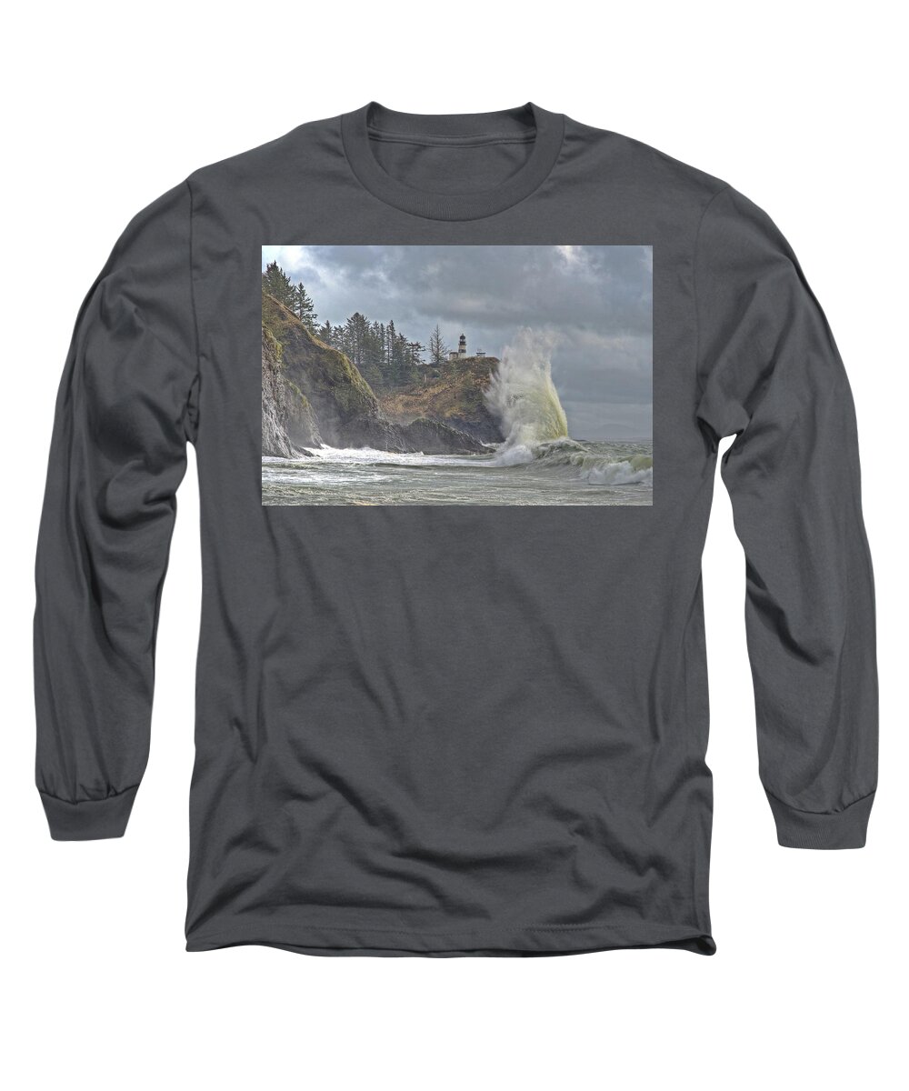 Cape Disappointment Long Sleeve T-Shirt featuring the photograph Sea Power by Jeff Cook