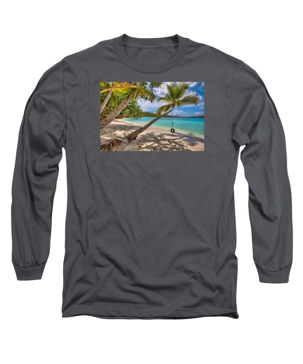 Swing Long Sleeve T-Shirt featuring the photograph Sea Swing by Gary Felton