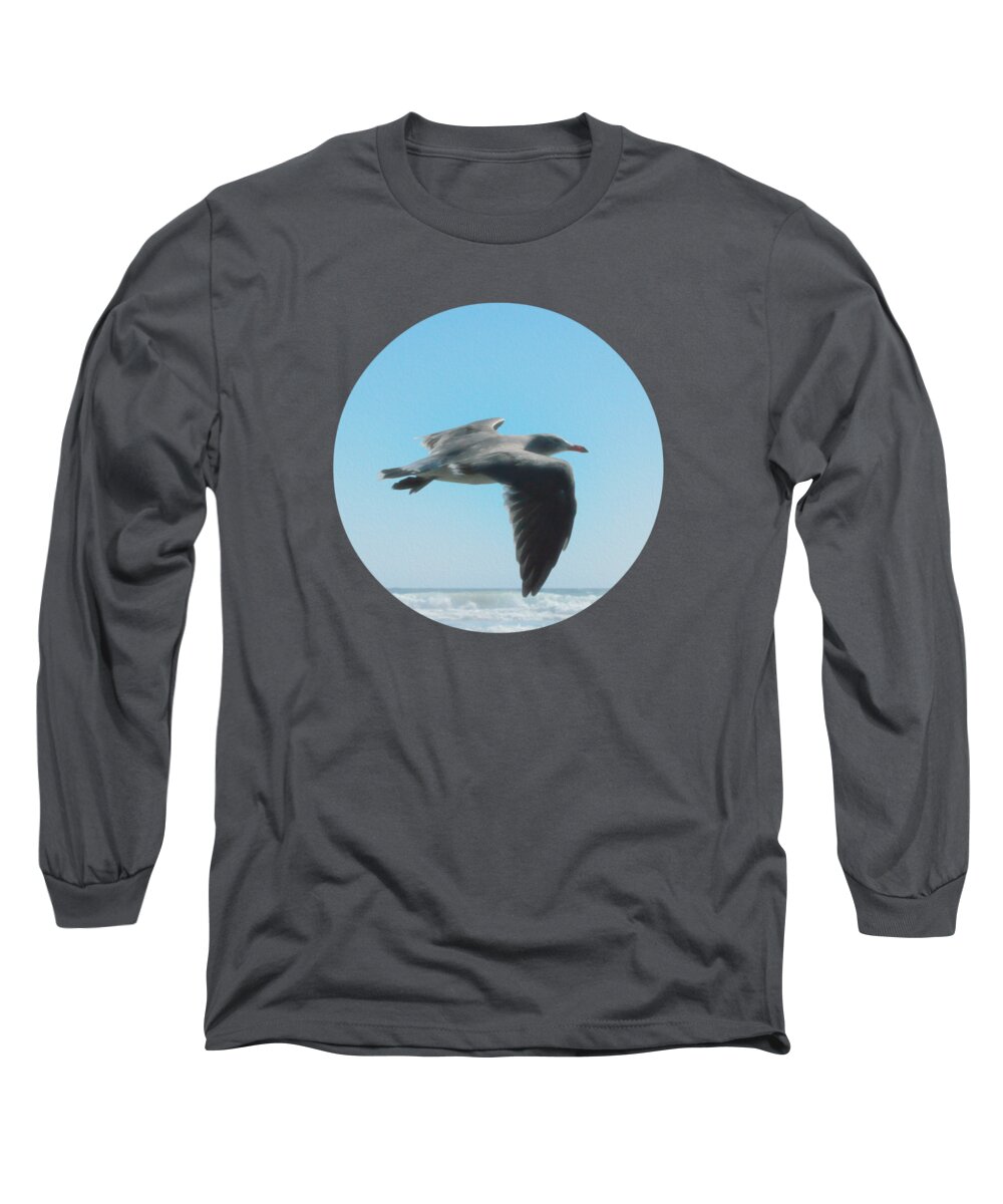 Seagull Long Sleeve T-Shirt featuring the digital art Seagull by Leah McPhail