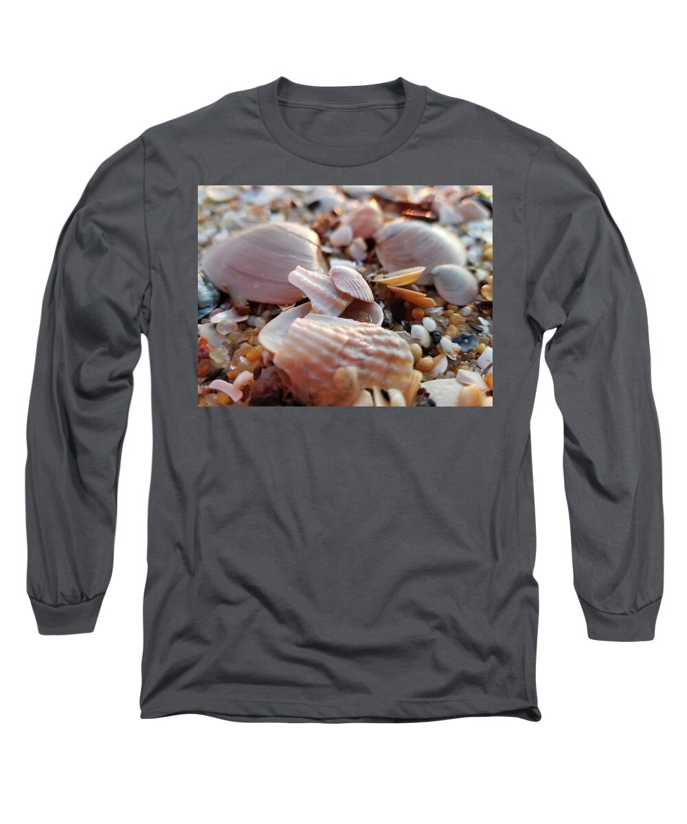 Seashells Long Sleeve T-Shirt featuring the photograph Seashells and Pebbles by Robert Banach