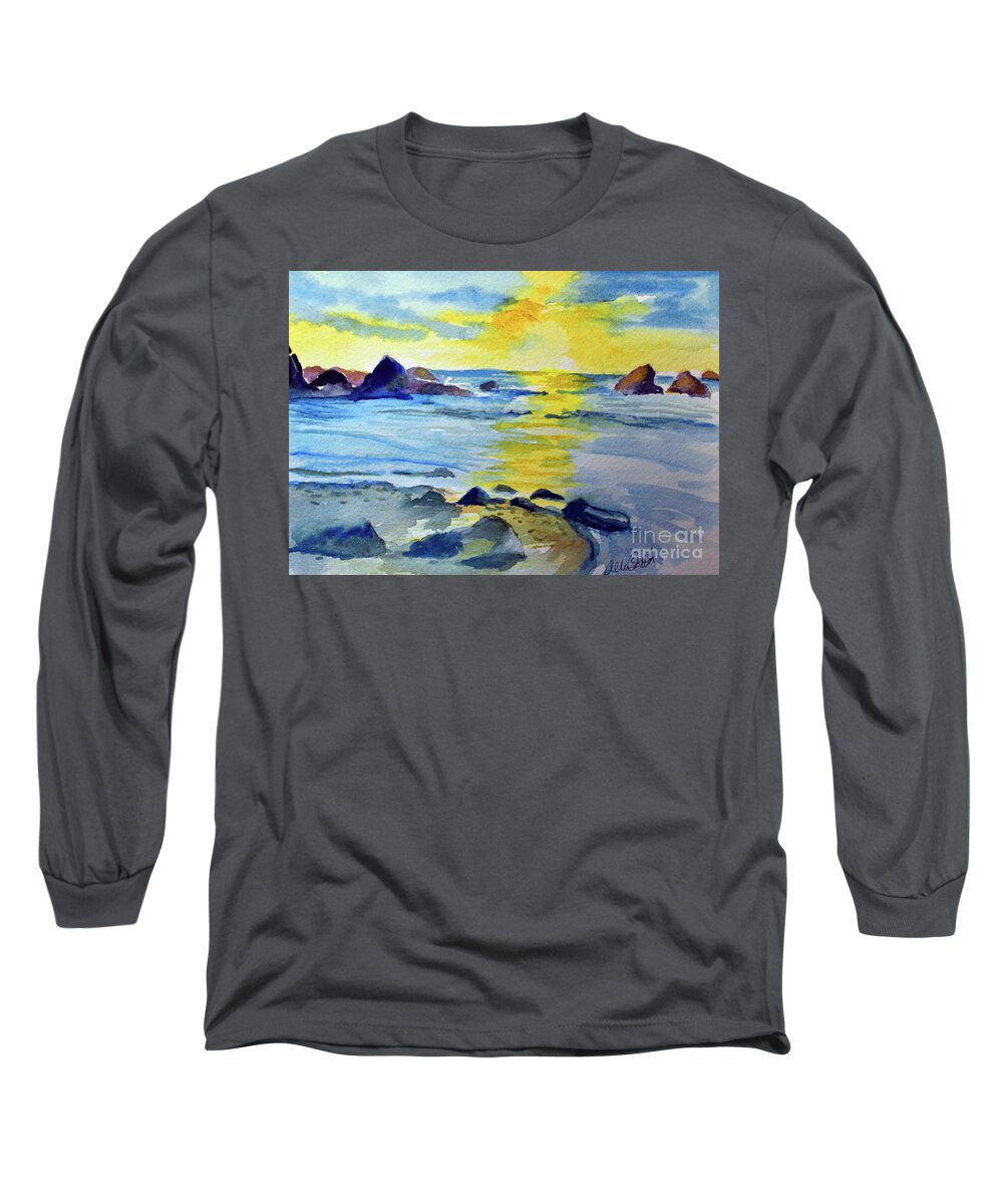 Seashore Long Sleeve T-Shirt featuring the painting Seashore by Allison Ashton