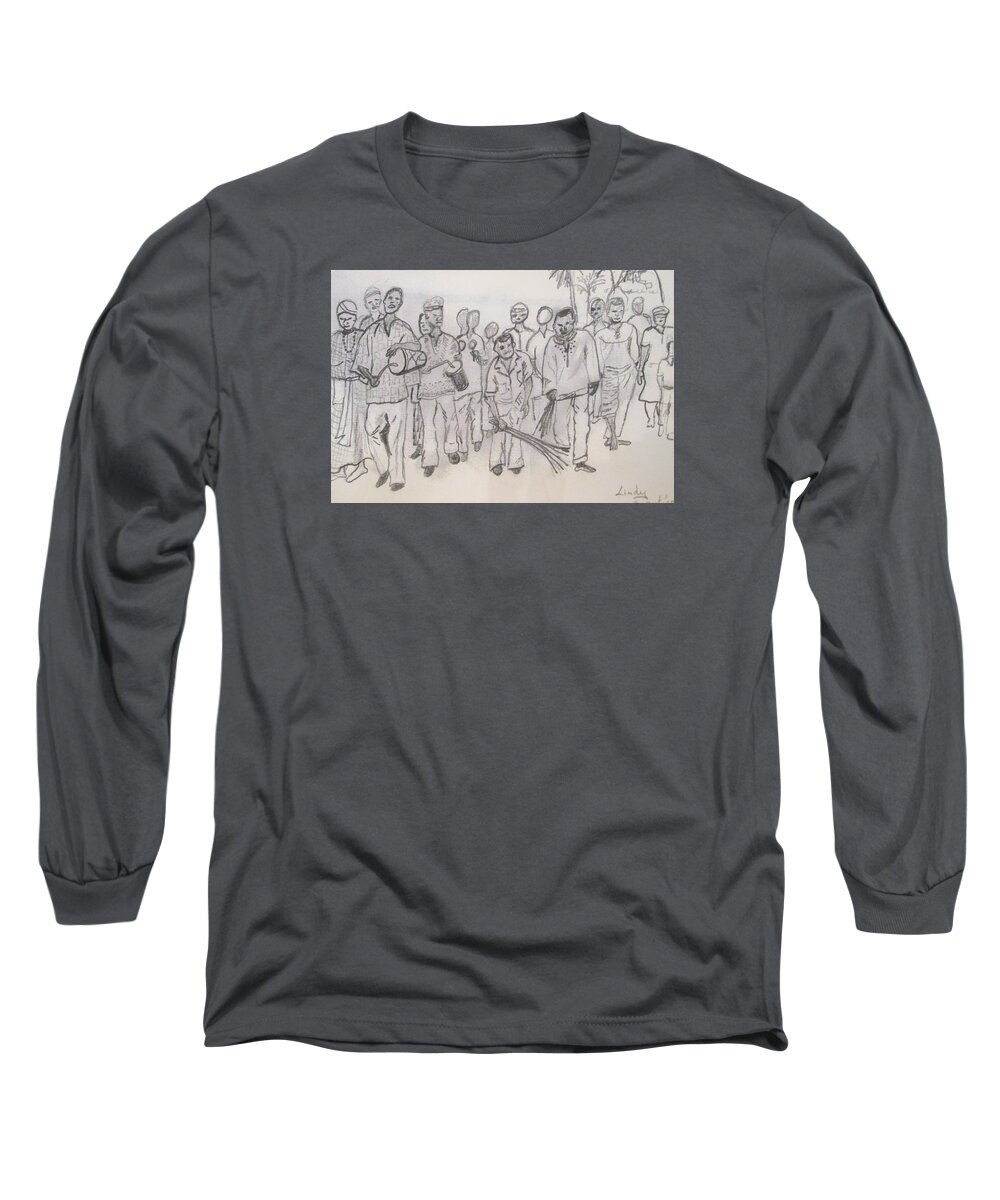 Shouter Baptist Long Sleeve T-Shirt featuring the painting Seaside Ceremony by Jennylynd James