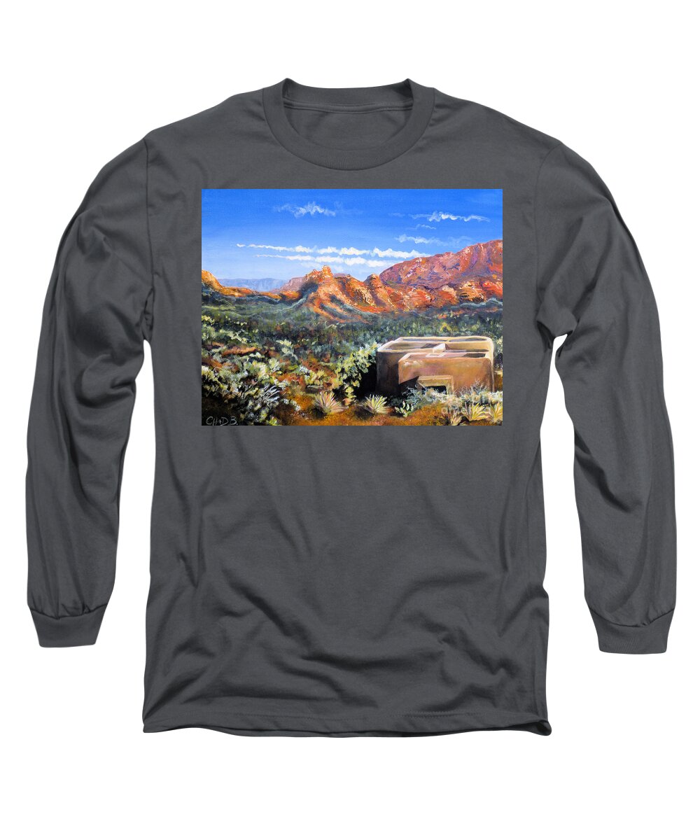 Sedona Long Sleeve T-Shirt featuring the painting Sedona by Chad Berglund