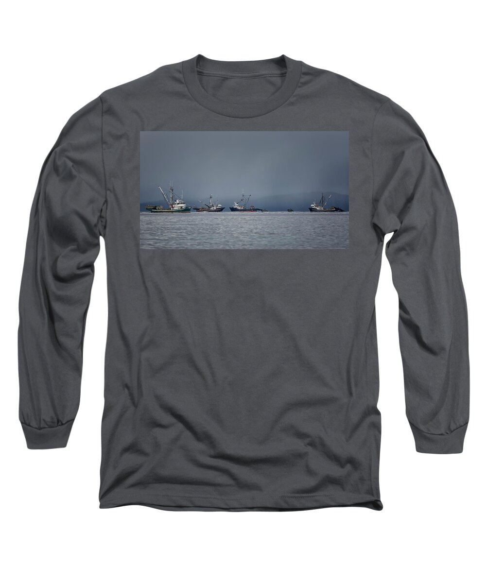 Seiners Long Sleeve T-Shirt featuring the photograph Seiners Off Mistaken Island by Randy Hall